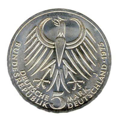 FRG 1975 J.416 5DM Friedrich Ebert BU