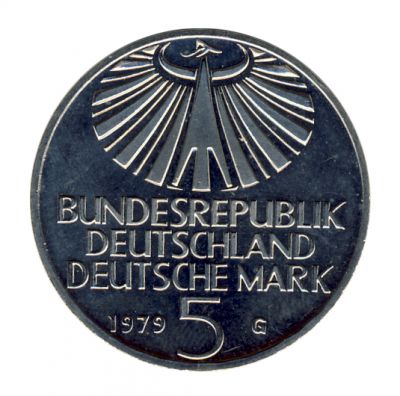 FRG 1979 J.426 5DM Otto Hahn Unc