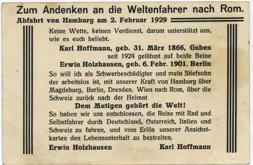 20000 Hamburg, Memory of 2 world driver from Hamburg to Rome