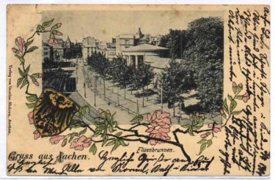 52070 Aachen, Elisen well with coat of arms embossing, ca. 1901