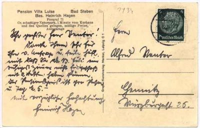 95138 Bad Steben, Pension Villa Luise, ca. 1936