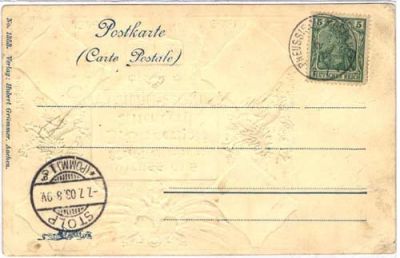 Altenberg, Greetings from Hotel Bergerhoff, Embossed postcard