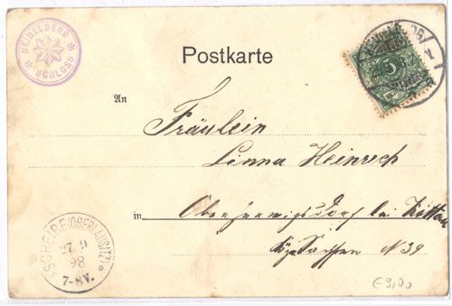 69115 Heidelberg, castle, coloures, ca. 1898