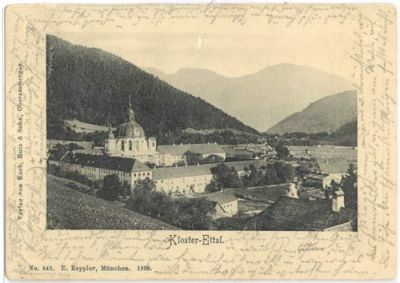 82488 Ettal, look at the monastery Ettal, b/w, ca. 1901