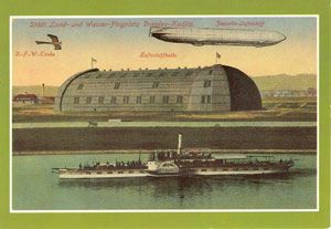 01139 Dresden-Kaditz, Airport with Zeppelin and ship coloured