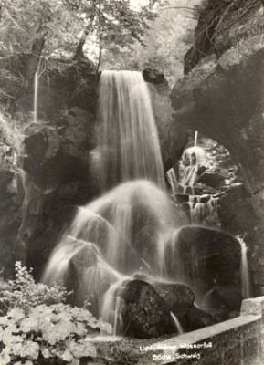 01855 Lichtenhain, Waterfall b/w