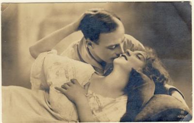 Lovers, kissing each other
