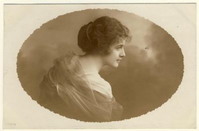 Woman side-face with updo
