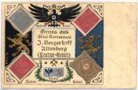 Altenberg, Greetings from Hotel Bergerhoff, Embossed postcard