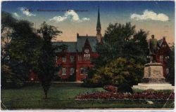 24100 Kiel, royal high school with Bismarck monument, ca. 1917