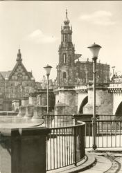 01069 Dresden, Bridge and Royal Church b/w