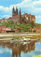 01662 Mei�en, Dome and castle with ship 