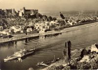 01796 Pirna, View at city with ship b/w