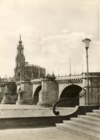 01069 Dresden, Bridge and Hofkirche b/w