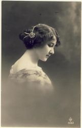 Woman with updo and pretty hair-band