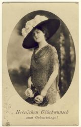 Woman with hat and dress