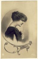 Woman side-face with curly hair