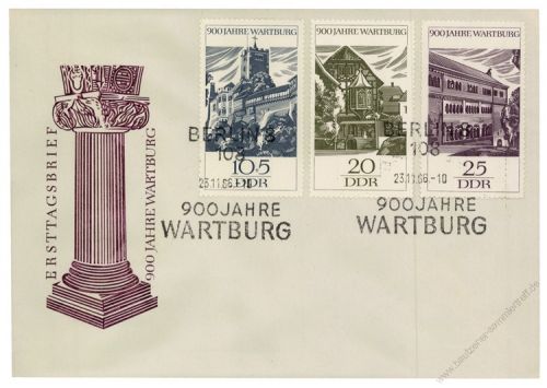 DDR 1966 FDC Mi-Nr. 1233-1235 SSt. 900 Jahre Wartburg bei Eisenach