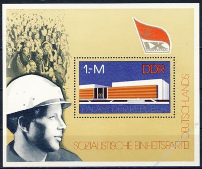 DDR 1976 Mi-Nr. 2125 (Block 45) ** Parteitag der Sozialistischen Einheitspartei Deutschlands