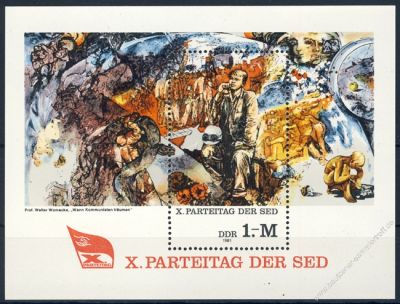 DDR 1981 Mi-Nr. 2599 (Block 63) ** Parteitag der Sozialistischen Einheitspartei Deutschlands