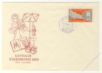 DDR 1959 FDC Mi-Nr. 712 ESt. Leipziger Herbstmesse