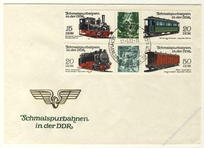 DDR 1983 FDC Mi-Nr. 2792-2795 (ZD) SSt. Schmalspurbahnen