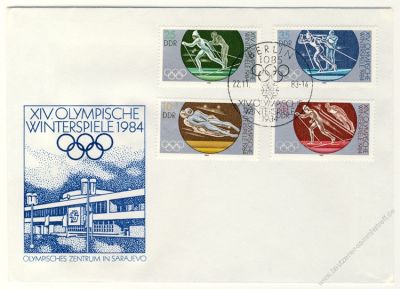 DDR 1983 FDC Mi-Nr. 2839-2842 SSt. Olympische Winterspiele 1984 in Sarajevo