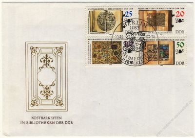 DDR 1990 FDC Mi-Nr. 3340-3343 SSt. Kostbarkeiten in Bibliotheken der DDR