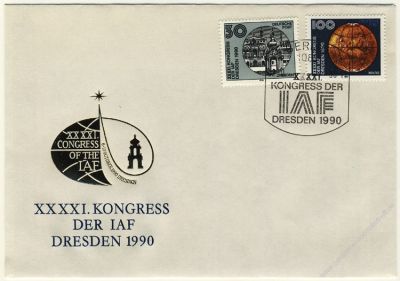 DDR 1990 FDC Mi-Nr. 3360-3363 SSt. Kongress der Internationalen Astronautischen Fderation