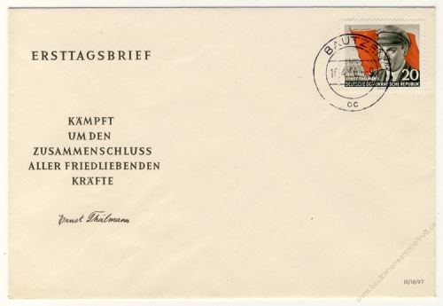 DDR 1956 FDC Mi-Nr. 520A ESt. 70. Geburtstag von Ernst Thlmann