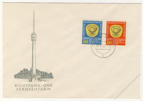 DDR 1959 FDC Mi-Nr. 686-687 ESt. Konferenz des Post- und Fernmeldewesens