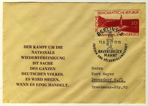 DDR 1959 FDC Mi-Nr. 720 SSt. Mahn- und Gedenksttte Ravensbrck