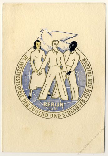 DDR 1951 FDC Mi-Nr. 289-292 SSt. Weltfestspiele der Jugend und Studenten (amtliche Faltkarte)