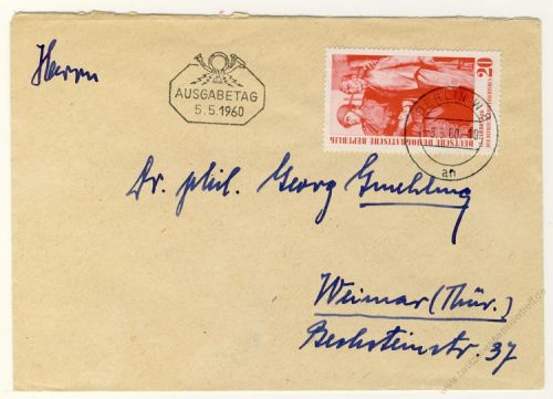 DDR 1960 FDC Mi-Nr. 764 ESt. Befreiung vom Faschismus