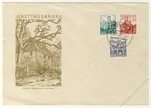 DDR 1961 FDC Mi-Nr. 835-837 ESt. Landschaften und historische Bauten