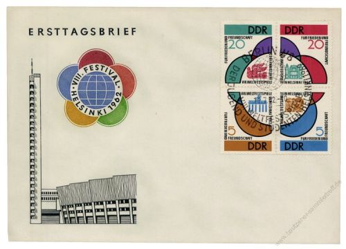 DDR 1962 FDC Mi-Nr. 901-904 (ZD) SSt. Weltfestspiele der Jugend und Studenten