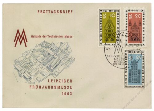 DDR 1963 FDC Mi-Nr. 947-949 SSt. Leipziger Frhjahrsmesse