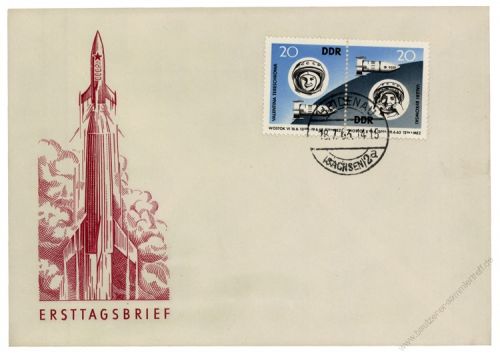 DDR 1963 FDC Mi-Nr. 970-971 (ZD) ESt. Gruppenflug der Raumschiffe Wostok 5 und Wostok 6