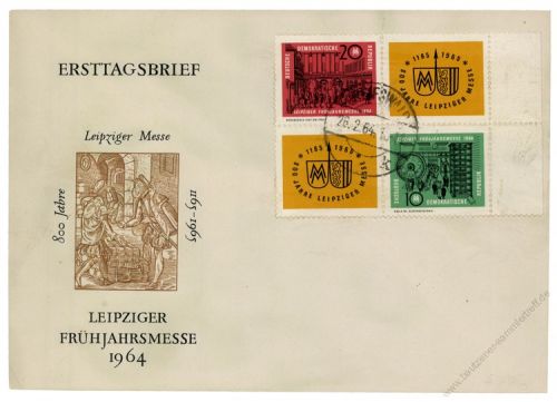 DDR 1964 FDC Mi-Nr. 1012-1013 (ZD) ESt. Leipziger Frhjahrsmesse