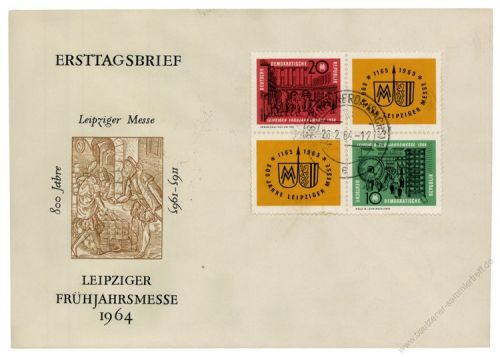 DDR 1964 FDC Mi-Nr. 1012-1013 (ZD) ESt. Leipziger Frhjahrsmesse