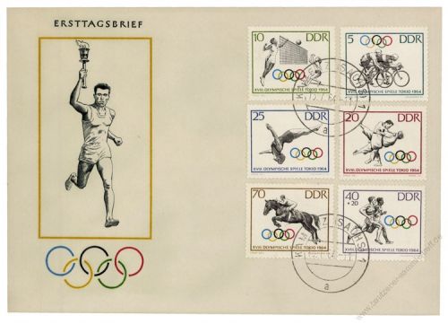 DDR 1964 FDC Mi-Nr. 1033-1038 ESt. Olympische Sommerspiele