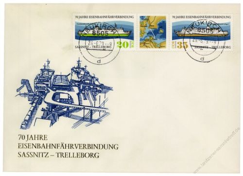 DDR 1979 FDC Mi-Nr. 2429-2430 (ZD) ESt. 70 Jahre Eisenbahnfhrverbindung Sanitz-Trelleborg