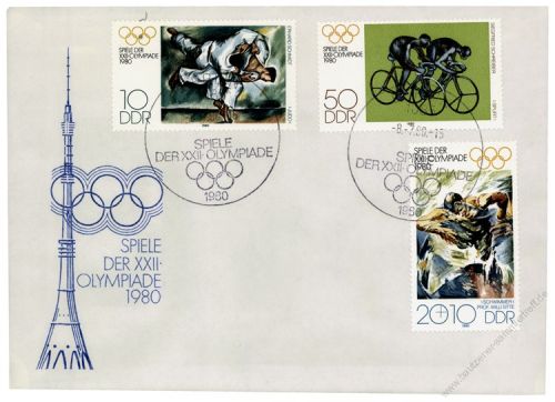DDR 1980 FDC Mi-Nr. 2528-2530 SSt. Olympische Sommerspiele