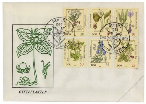 DDR 1982 FDC Mi-Nr. 2691-2696 SSt. Giftpflanzen