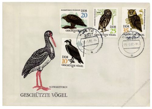 DDR 1982 FDC Mi-Nr. 2702-2705 ESt. Geschtzte Greifvgel