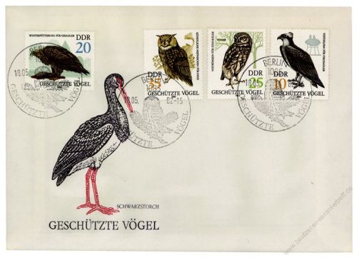 DDR 1982 FDC Mi-Nr. 2702-2705 SSt. Geschtzte Greifvgel