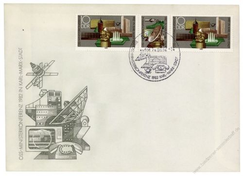 DDR 1982 FDC Mi-Nr. 2732 (ZD) (W Zd 548) SSt. Ministerkonferenz der Organisation fr die Zusammenarbeit der sozialistischen Lnder