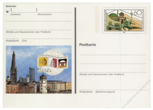 BRD 1990 Mi-Nr. PSo022 * Int. Briefmarken-Ausstellung der Jugend Dsseldorf