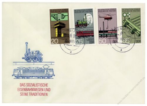 DDR 1985 FDC Mi-Nr. 2968-2971 ESt. Eisenbahnwesen