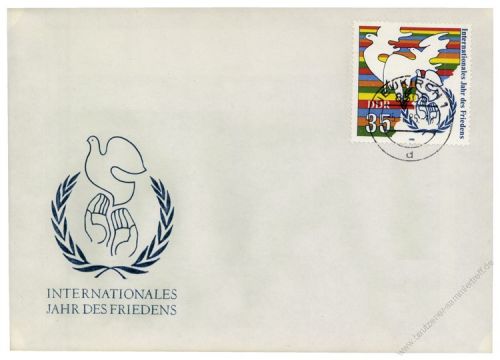 DDR 1986 FDC Mi-Nr. 3036 ESt. Internationales Jahr des Friedens
